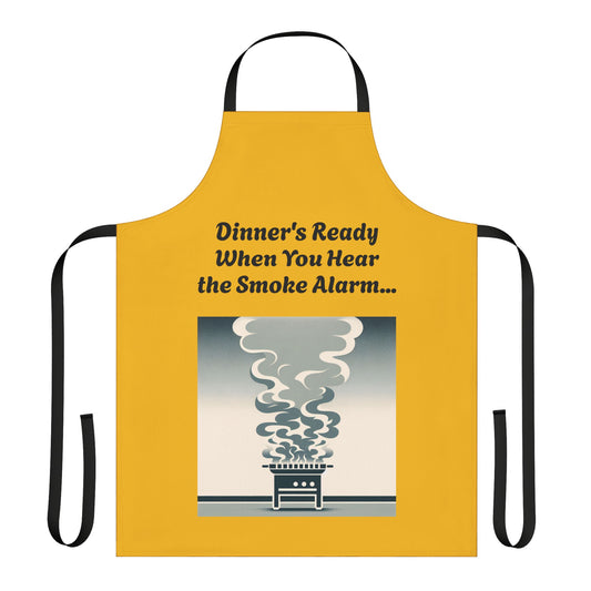 Humorous Cooking Apron - "Dinner's Ready When You Hear the Smoke Alarm" - Perfect Gift for Home Chefs and Grill Lovers