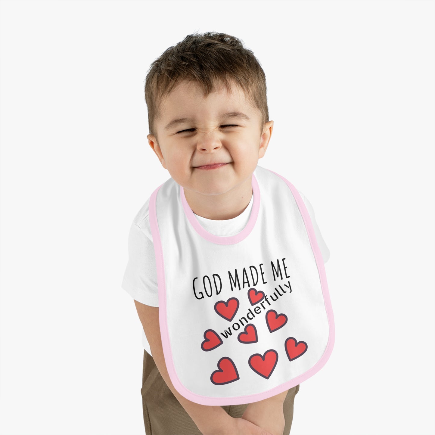 God Made Me Baby Contrast Trim Jersey Bib