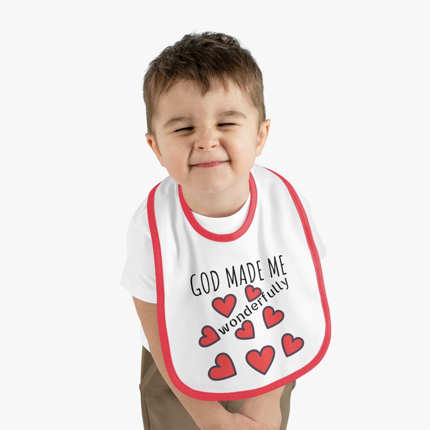 God Made Me Baby Contrast Trim Jersey Bib