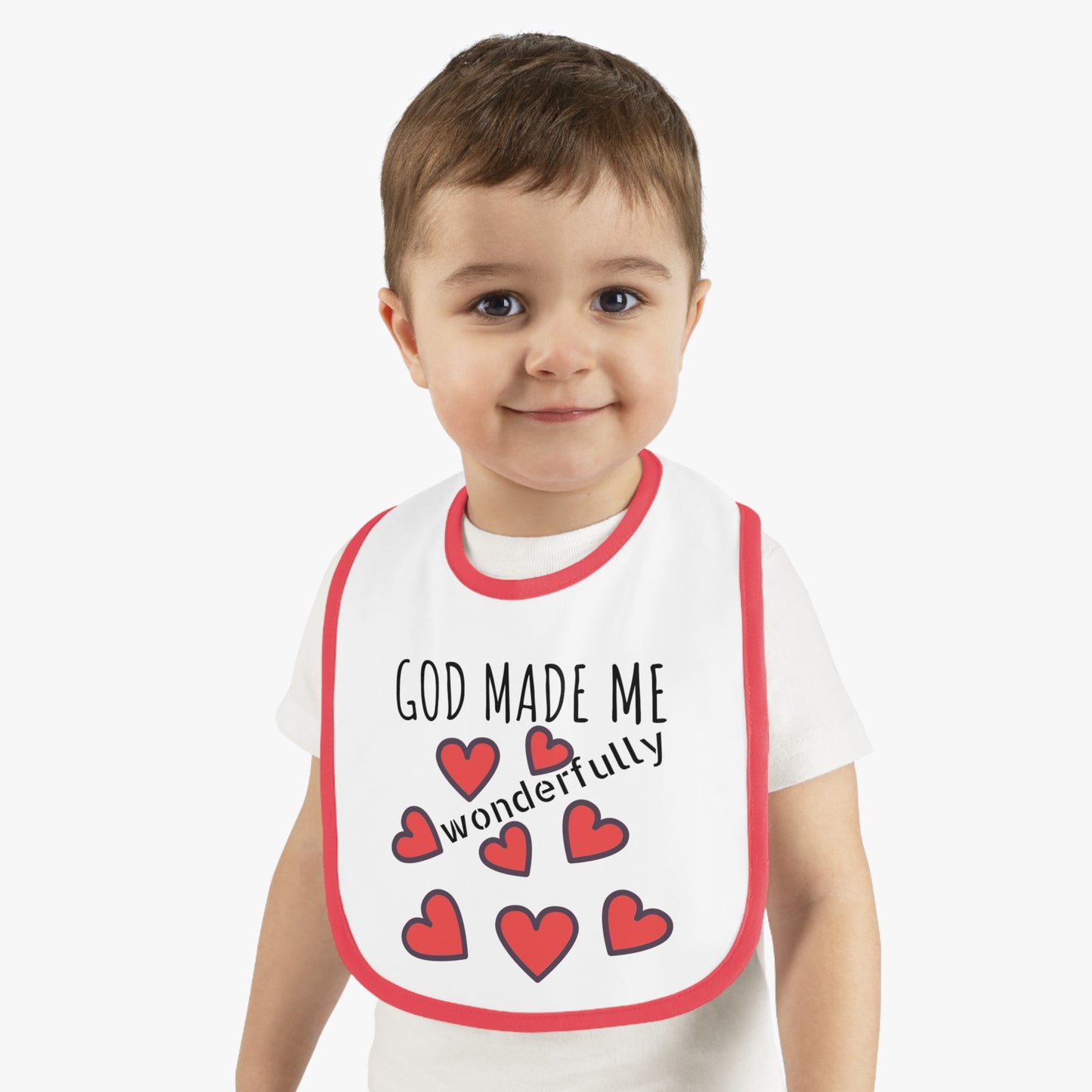 God Made Me Baby Contrast Trim Jersey Bib