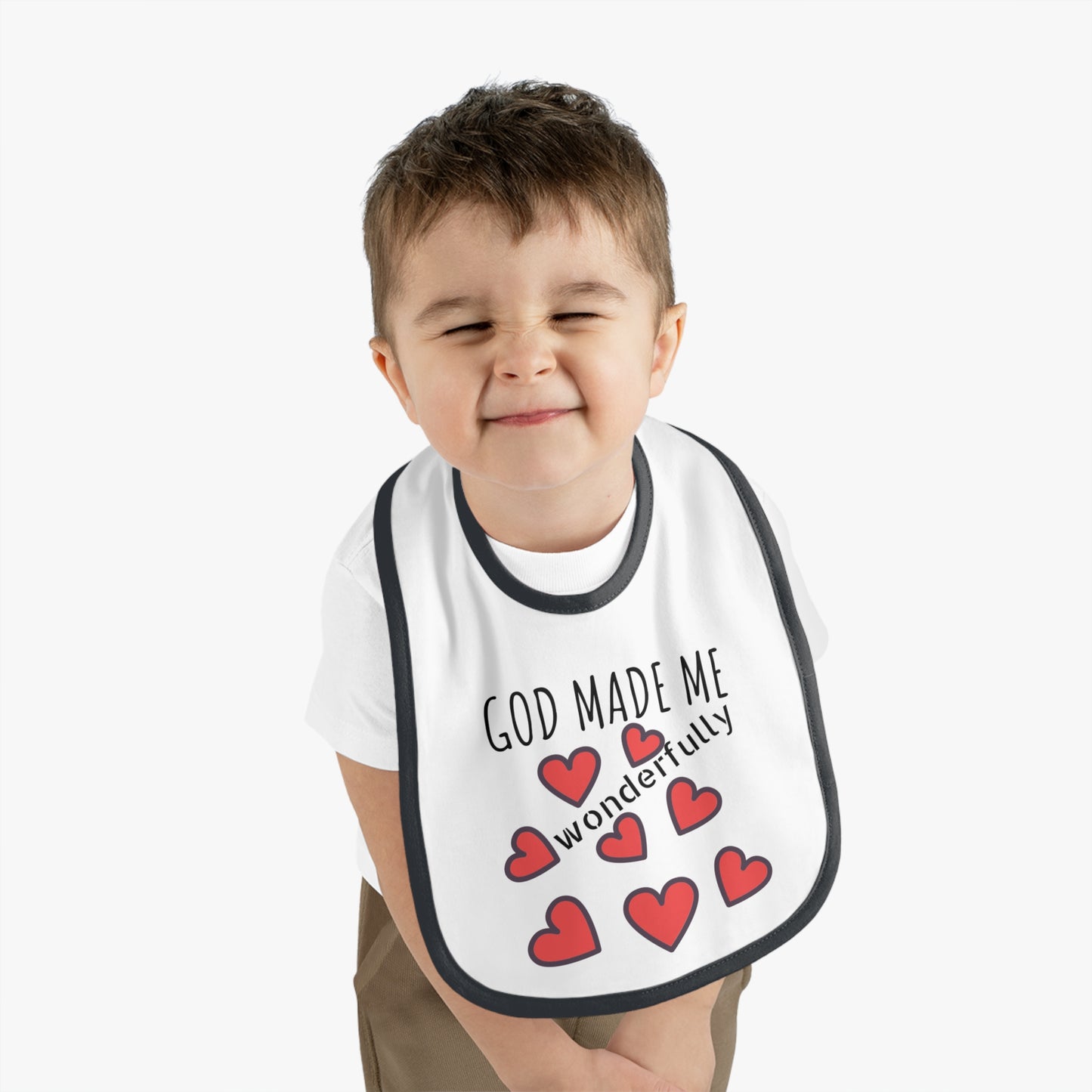God Made Me Baby Contrast Trim Jersey Bib