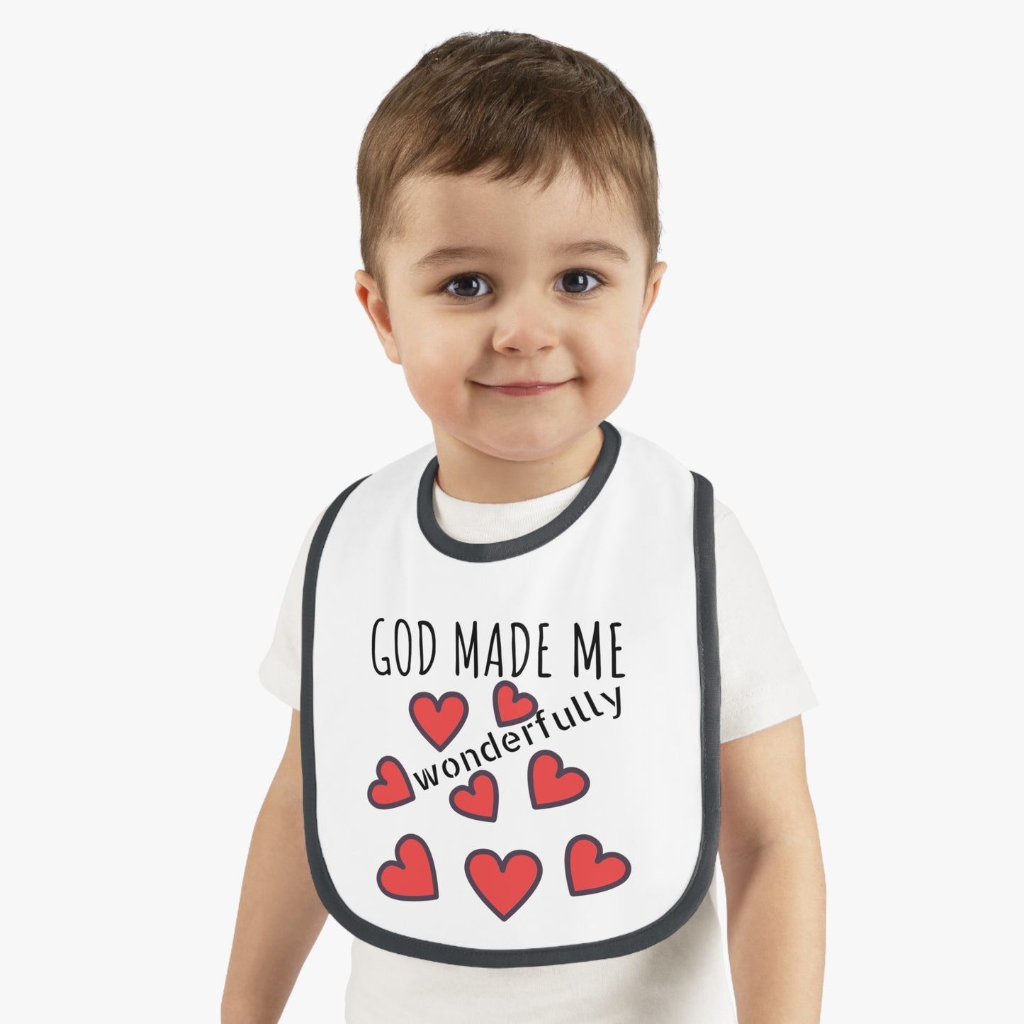 God Made Me Baby Contrast Trim Jersey Bib