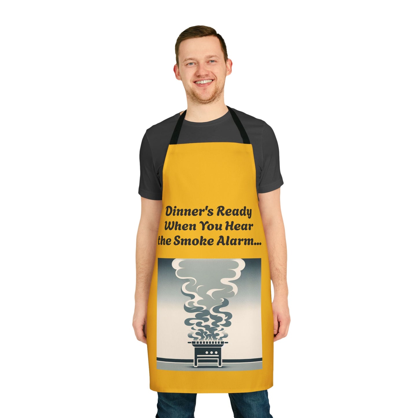 Humorous Cooking Apron - "Dinner's Ready When You Hear the Smoke Alarm" - Perfect Gift for Home Chefs and Grill Lovers