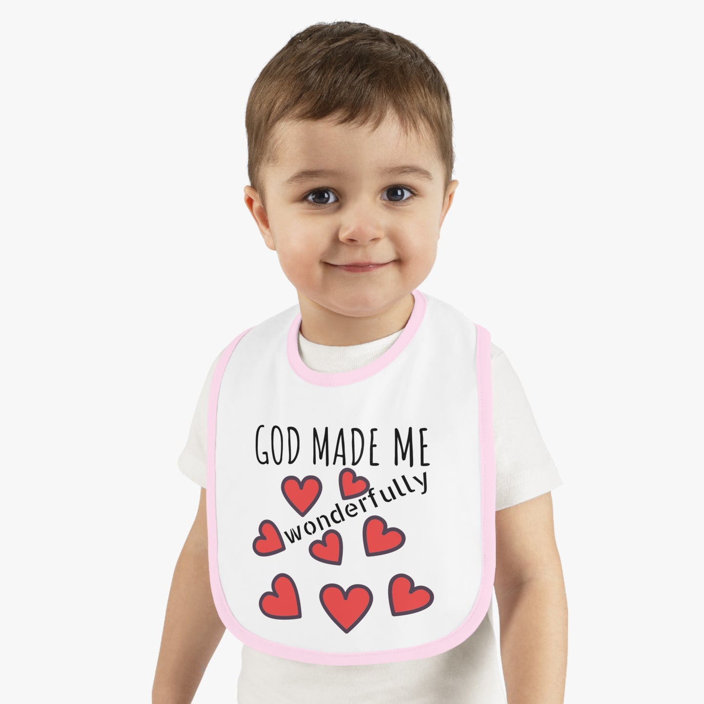 God Made Me Baby Contrast Trim Jersey Bib